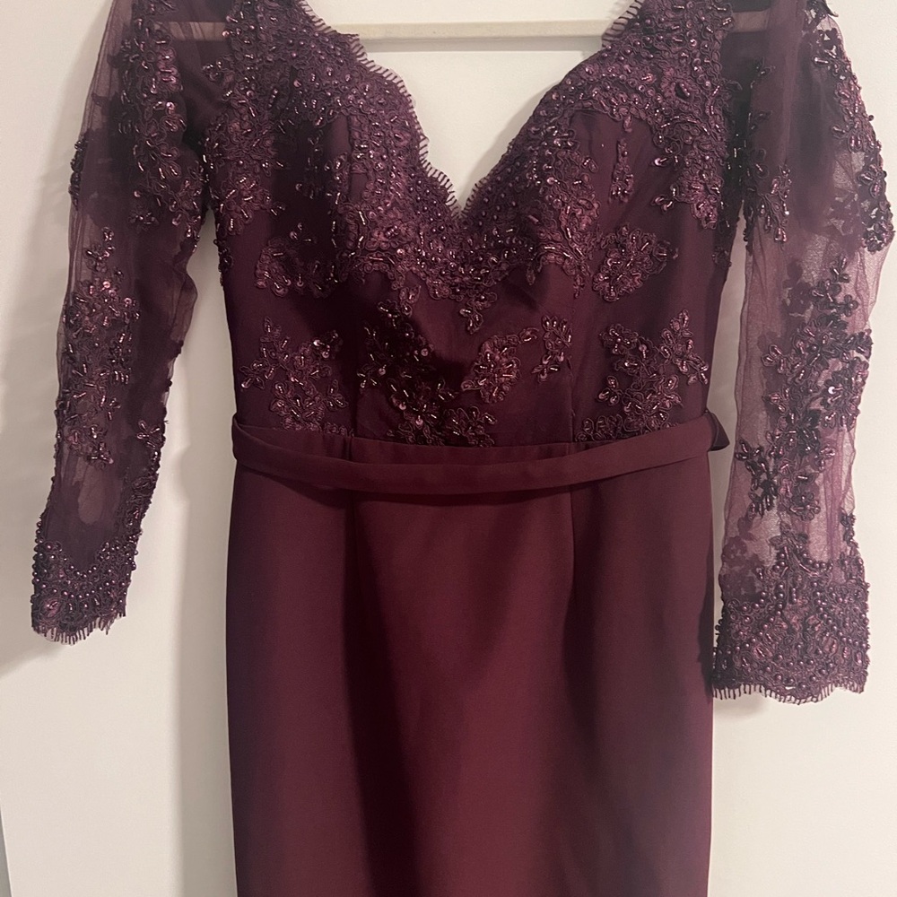 Elegant Burgundy Lace Dress